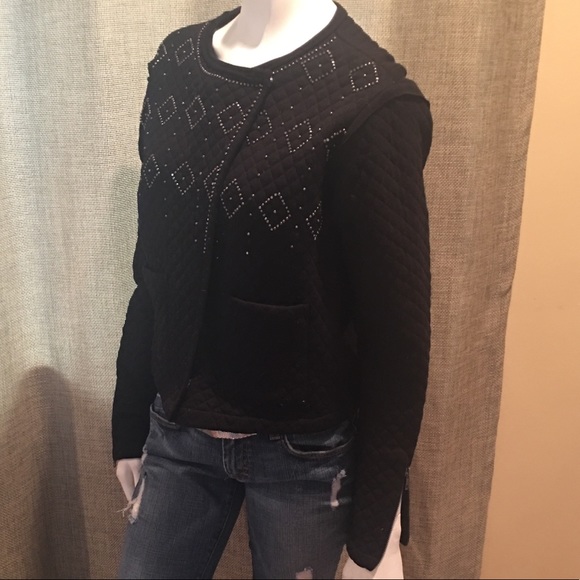 Quilted beaded black jacket - Picture 3 of 5